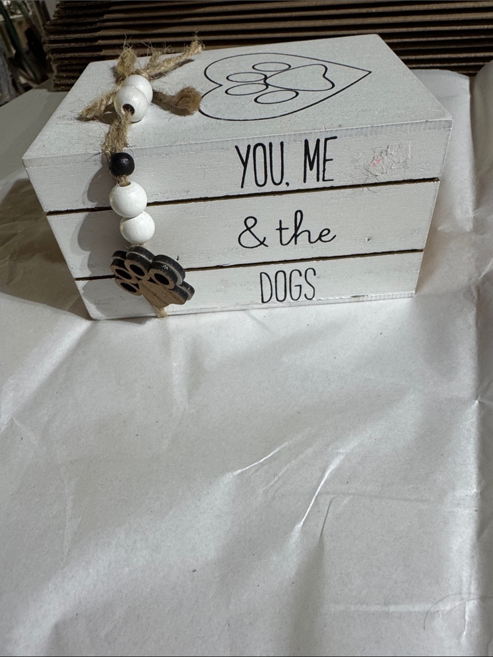 You, Me & The Dogs White Decorative Pet Keepsake